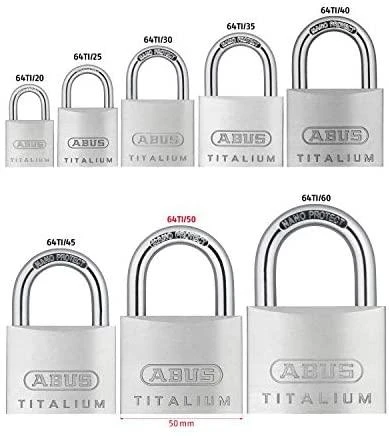 ABUS Titalium-Vorhängeschloss verschieden schliessend 50mm