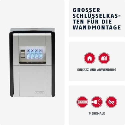 Kodinė raktų dėžutė–saugykla ABUS KeyGarage 787 BIG LED, sidabrinė