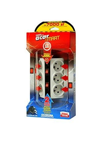 Maitinimo juosta Acar Smart anti-surge 6 lizdai, 1,5 m pilka (W0155)