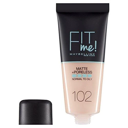 Maybelline Fit Me Matte & Poreless 102 Fair Ivory Vamzdelis Skystis 30 ml