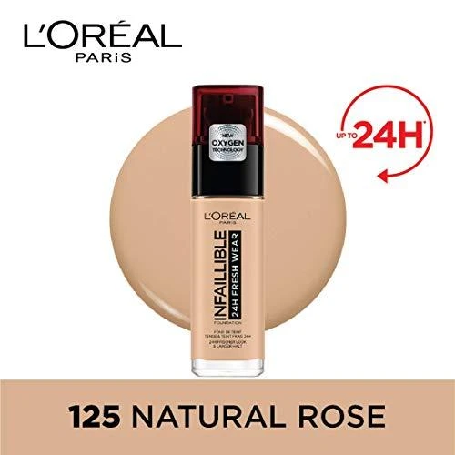 L´Oréal Paris Infaillible 24H Fresh Wear makiažo pagrindas 30 ml (125 Natural Rose)