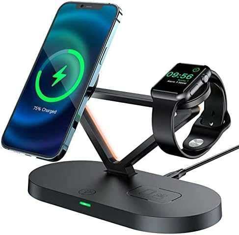 Qi 3in1 belaidis įkroviklis Acefast E9 15W, MagSafe (juodas)
