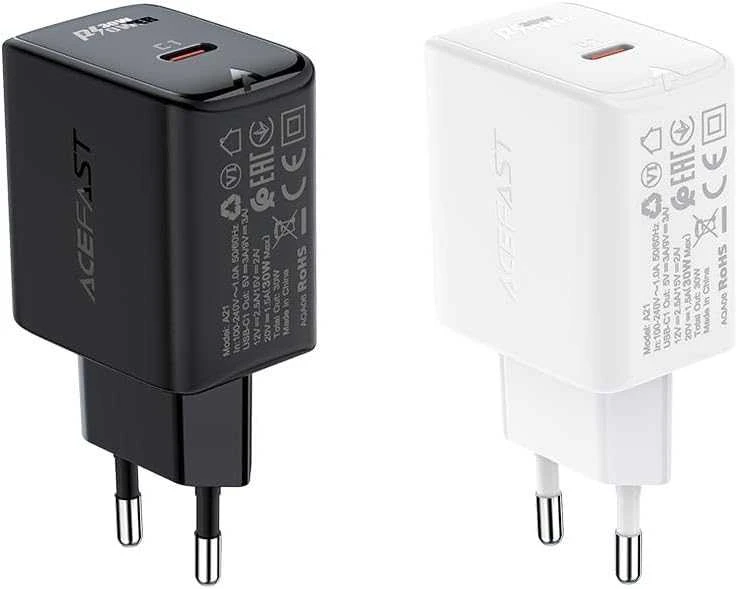 Įkroviklis Acefast A21 30W GaN USB-C baltas
