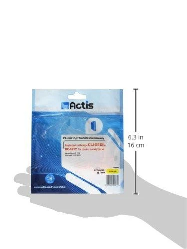 Rašalo kasetė - Actis KC-551Y Suderinama Su Canon CLI-551Y Geltona
