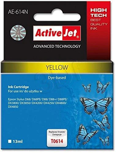 ACJ Activejet AE-614N rašalas, skirtas Epson spausdintuvui, Epson T0614 pakeitimui; Supreme; 12 ml; geltona