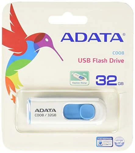 Ištraukiamas atmintukas Adata C008 32GB Baltas/mėlynas