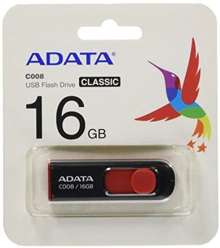 Ištraukiamas atmintukas Adata C008 16GB Juodas/Raudonas