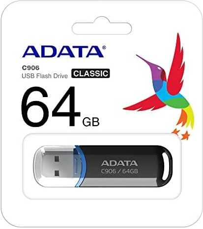ADATA C906 64GB USB2.0 Stick Classic Juodas