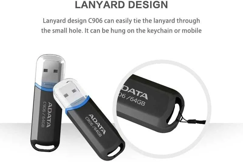 ADATA C906 64GB USB2.0 Stick Classic Juodas