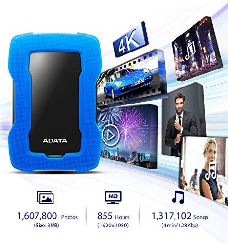 Kietasis diskas ADATA HD330 | 2000 GB | 2,5 colio | USB 3.1 | Mėlyna | Itin plonas ir didelė talpa patvariam HDD, trys unikalios spalvos su stilingu korpusu, išskirtinė apsauga nuo smūgio jutiklio, AES šifravimas 256 bitų, (atgal suderinamas su USB 2.0)