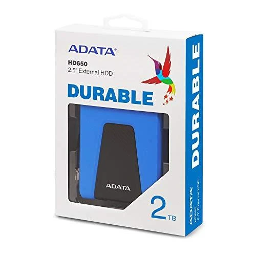 Kietasis išorinis diskas Adata HD650 2TB 2.5", USB 3.1 (suderinama su USB 2.0), Mėlynas