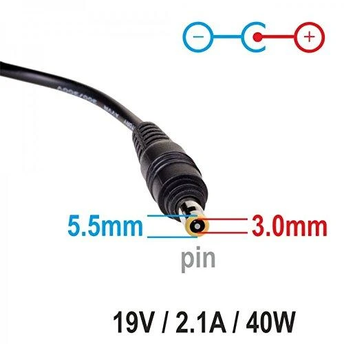 Nešiojamojo kompiuterio pakrovėjas Akyga AK-ND-48 (19V / 2.1A 40W 5.5 x 3.0mm) SAMSUNG 1.2m