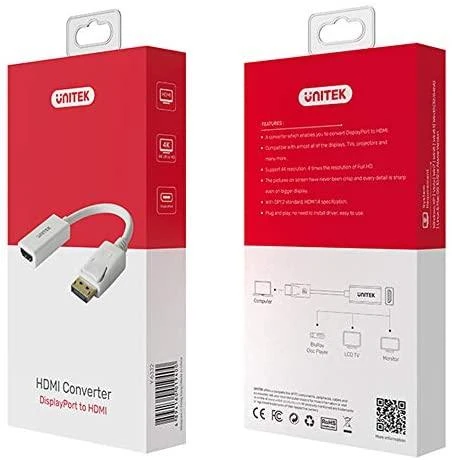 UNITEK Y-6332 Unitek adapteris DisplayPort prie HDMI F, 4K, Y-6332