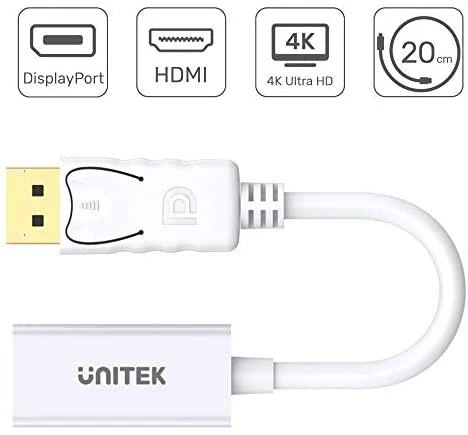UNITEK Y-6332 Unitek adapteris DisplayPort prie HDMI F, 4K, Y-6332