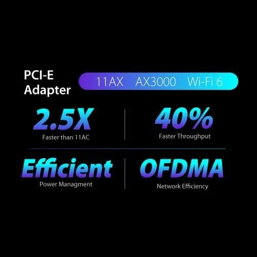 EDIMAX AX3000 Wi-Fi 6 dviejų juostų 802.11ax & amp; Bluetooth 5.0 PCI Express adapteris