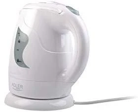 Adler AD 08 Standartinis virdulys, Plastikas, Baltas, 850 W, 1 L, 360° sukamasis pagrindas
