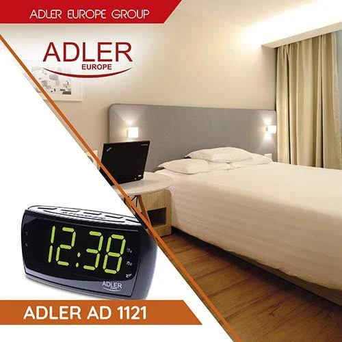 Adler AD1121 Radijo žadintuvas, juodos spalvos