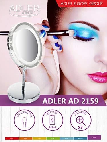 Adler | Veidrodis | AD 2159 | 15 cm | LED veidrodis | Chrome