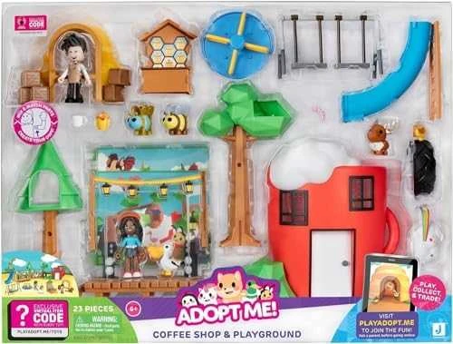 „Adopt Me“ kavinės ir žaidimų aikštelės figūrėlių bei aksesuarų rinkinys, 23 dalys