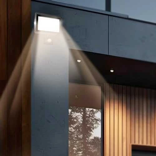 Orno FARO S LED prožektorius su PIR 50W, 4000lm, IP44, 4000K, aliuminis + stiklas