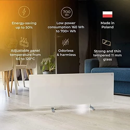 Aeno "Premium Eco" išmanusis infraraudonųjų spindulių šildytuvas, Juodas