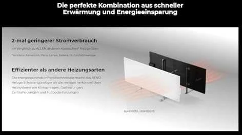 AENO Premium Eco Smart Heater, 700W, Grūdintas stiklas, Infraraudonųjų spindulių+konvekcinis šildymo tipas, LED ekranas, Kištuko tipas: Europa (E/F tipas), Pilkas
