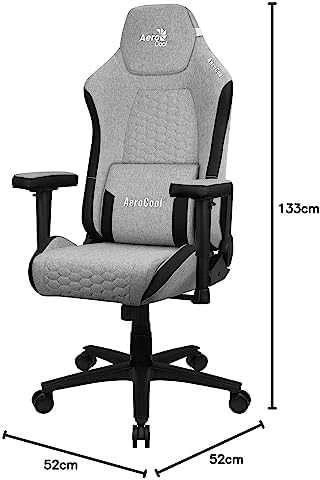 Žaidimų Kėdė - Aerocool Crown AeroWeave Paminkštinta Sėdynė Pilka