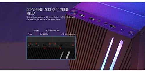 AEROCOOL AEROPGSSTREAK-A-BKRG kompiuterio dėklas ATX Aerocool STREAK RGB USB 3.0 – DVIGUBA RGB JUOSTA 1x80mm VENTILIATORIUS