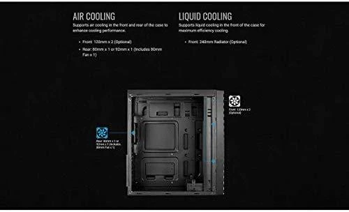 AEROCOOL AEROPGSSTREAK-A-BKRG kompiuterio dėklas ATX Aerocool STREAK RGB USB 3.0 – DVIGUBA RGB JUOSTA 1x80mm VENTILIATORIUS