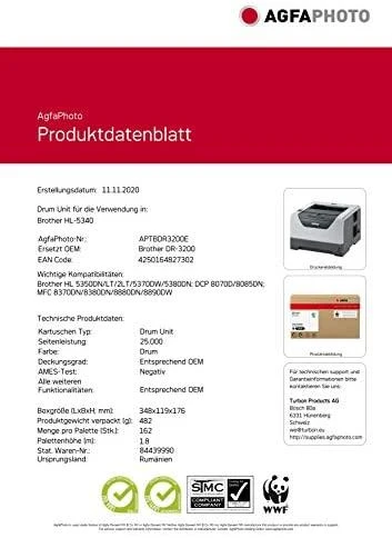AgfaPhoto Brother HL 5340,DR-3200, DR3200 perdirbta kasetė