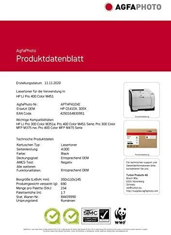 AgfaPhoto HP Laserjet PRO 300, CE410X, perdirbta kasetė