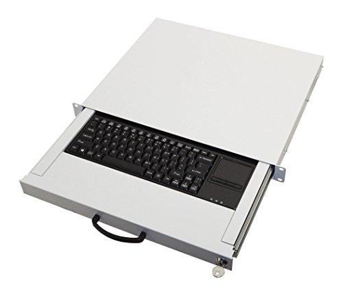 aixcase 19" Rack 1U Klaviatūra US Touchpad USB lichtgrau