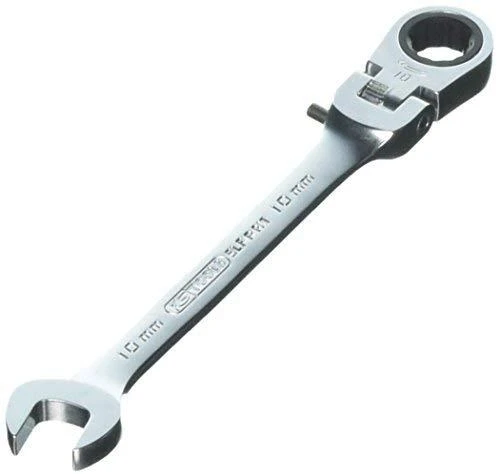 Kombinuotas raktas su terkšle KS Tools Gear+Flex; 10 mm