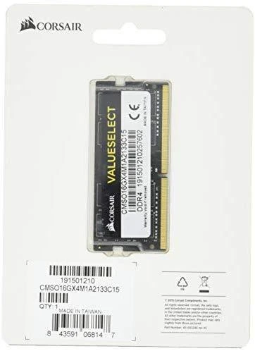 Nešiojamo kompiuterio atmintis CORSAIR DDR4 2133MHZ 16GB 1x260 SODIMM 1.20V NON-ECC 15-15-15-36