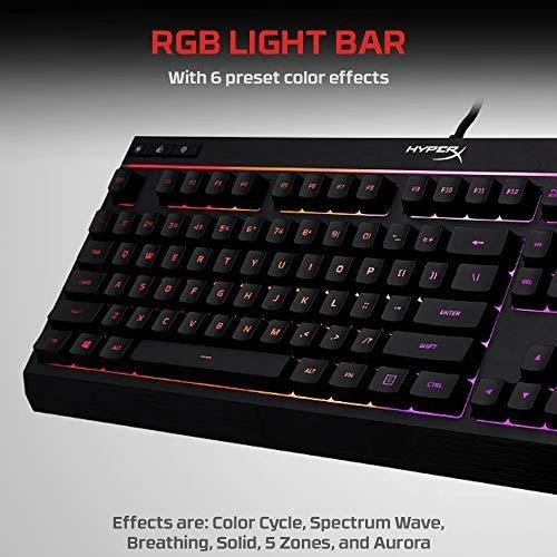 HyperX Alloy Core RGB Membraninė žaidimų klaviatūra, US išdėstymas, su pašvietimu