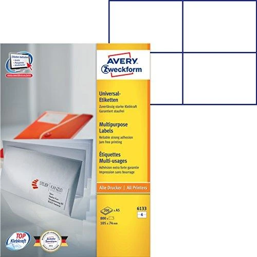 Avery Zweckform LABEL. ZF 6133 A5 105X74MM ETIKETĖ - 6133