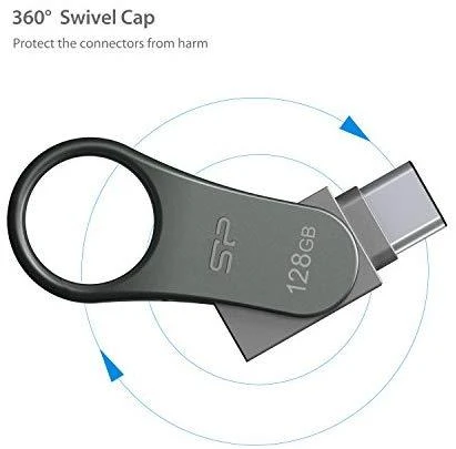 Atmintukas Silicon Power Mobile C80 64GB USB 3.0 Type-C Sidabrinis