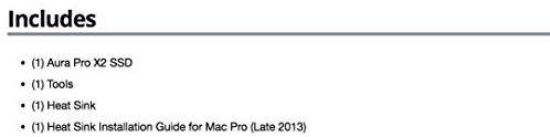 OWC Aura Pro X2 SSD 1TB Mac Pro 2013 radiatorius