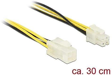 Delock ATX/EPS 4-pin - ATX/EPS 4-pin, 0,3 m, geltona (84954)