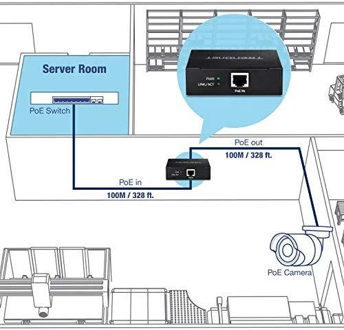 Carruzzo Trendnet TPE-E100 tiltelis / kartotuvas 800 Mbit/ai Juoda