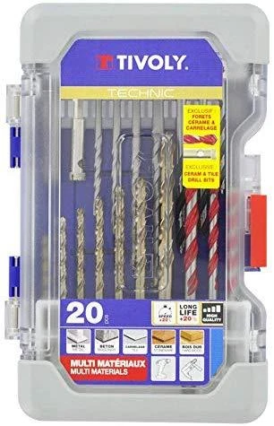 Grąžtas Tivoly Grąžtų rinkinys "Multi Material" 20vnt. Metalui, medienai, betonui ir plytelėms