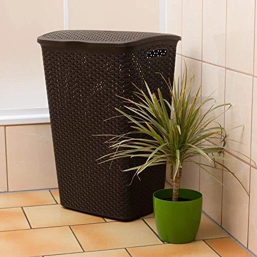 Skalbinių krepšelis curver my style 216581 (55l; 1 kamera; tamsiai ruda)