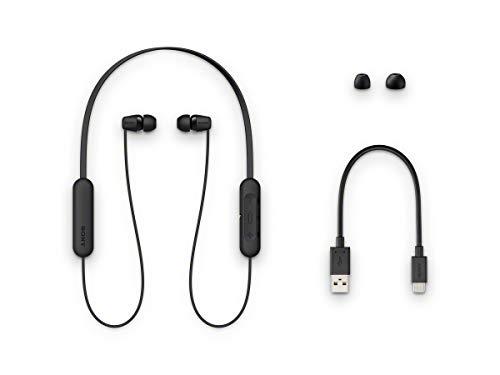 Belaidės į ausį įdedamos ausinės Sony WI-C200B, juodos