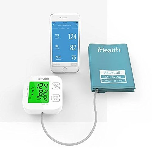 Kraujospūdžio matuoklis iHealth | Trasa | KN-550BT | Baltas/Mėlyna | Kraujospūdžio (sistolinio ir diastolinio) apskaičiavimas, Širdies susitraukimų dažnio skaičiavimas | 4 | Belaidis Bluetooth ryšys | Automatinis | Svoris 438 g