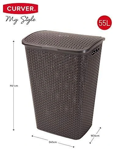 Skalbinių krepšelis curver my style 216581 (55l; 1 kamera; tamsiai ruda)