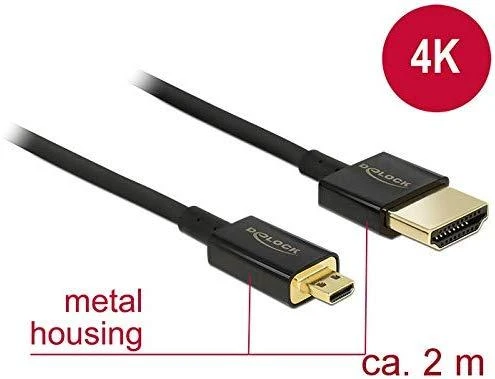 Kabelis Delock HDMI Micro - HDMI 2m juoda (84783)
