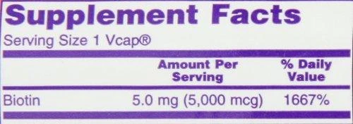 Maisto papildas Biotin 5000 mcg, NOW, 60 kapsulių