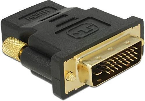 DeLOCK adapteris iš DVI į HDMI, DVI 24 + 1 kontaktas, HDMI 19 pin, auksu padengtos jungtys, juodas / 65466