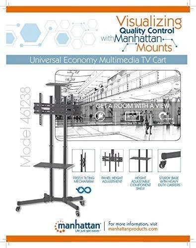 Manhattan 461238 monitoriaus laikiklis arba stovas 177,8 cm (70") Juoda
