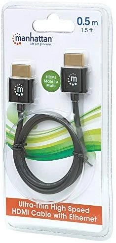 Manhattan HDMI – HDMI kabelis 0,5 m juodas (394406)